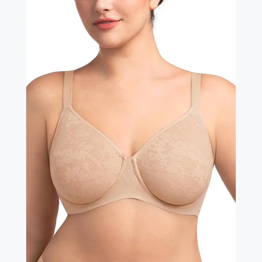 HSIA Minimizer Bras for Women Full Coverage Seamless Lace Unlined Lift Bra